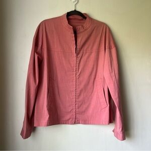 Vintage 80s Lightweight Pink Collarless Jacket M/L